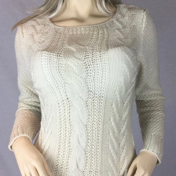 Off white cream Turkish wool Women’s sweater stretch crew neck Red Roza Brand - Picture 1 of 13